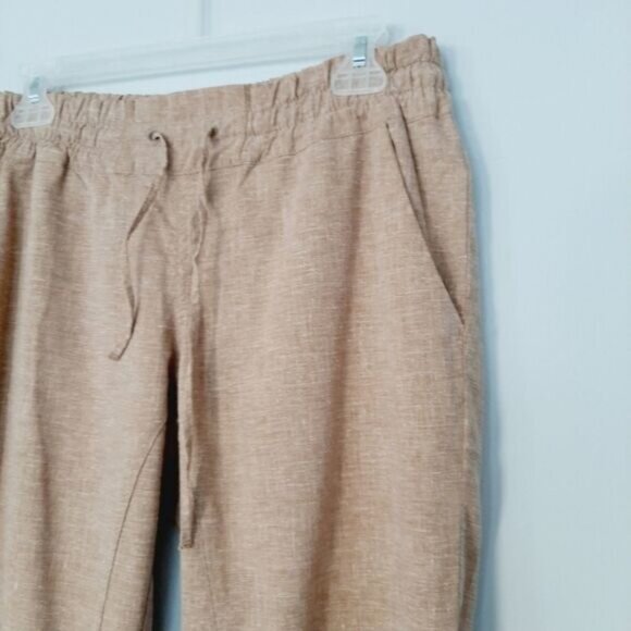 MEC | Hemp Blend Cropped Pull-On Casual Pants Tan Sz 4 - Picture 4 of 12